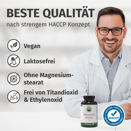 Rhodiola Rosea Capsules - High Dose: 500 mg per capsule with 3% Rosavins &amp; 1% Salidroside - 4 Month Supply (120 Capsules) - Rhodiola Rosea - Pharmacy Quality - Green Naturals®