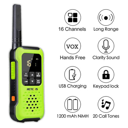 Retevis RT649P Walkie Talkie Waterproof, Floating Walkie Talkie IP67, 1200 mAh Rechargeable PMR Radio, SOS Alarm Walkie Talkie Set of 4 for Kayaking, Surfing, Fishing (4 Pack)