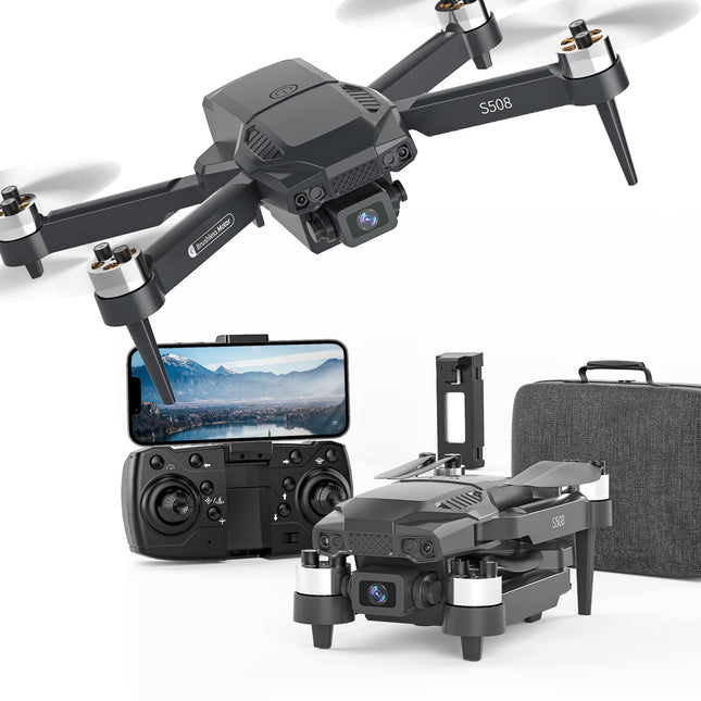 S508 Drone with 720P HD Camera, 90° Adjustable Lens, Foldable FPV Drone for Adults Beginners, WiFi APP, 3D Flip, Auto Hold, Optical Stream Positioning, Waypoint Flight