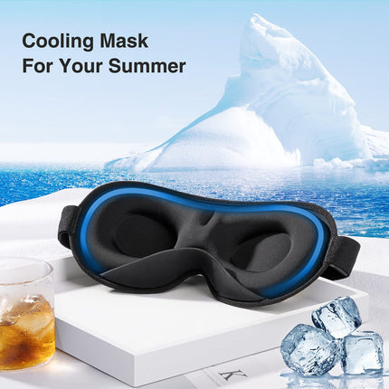 Umisleep 2024 Weighted Sleep Mask for Men &amp; Women, 3D Eye Mask Sleep Mask for Pressure Relief, 100% Light Blocking Sleep Mask with Adjustable Strap for Travel, Yoga, 120 g, Black