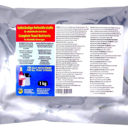 Complete yeast nutrients bulk pack 1 KG for alcoholic fermentation