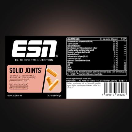 ESN Solid Joints, 90 capsules, with collagen, hyaluronic acid and micronutrients - made in Germany