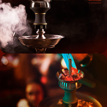 M. ROSENFELD Shisha Stone Head Set – solid shisha head with chimney attachment, glazed shisha head for optimal heat storage &amp; longer smoking pleasure