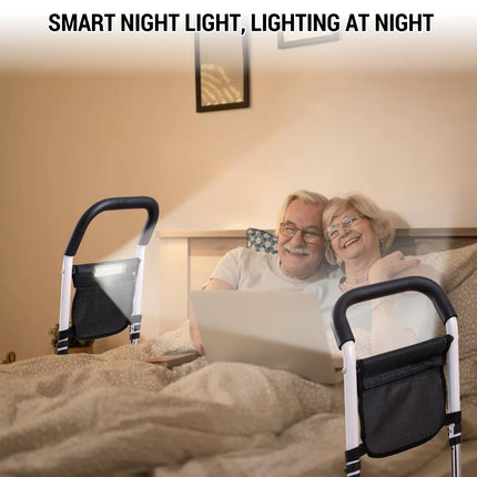 Standing aid for older adults, walking aid for seniors, standing aid for bed, standing aid for toilet, standing aid for sofa for seniors, height adjustable, standing aids with motion light, load capacity 136 kg