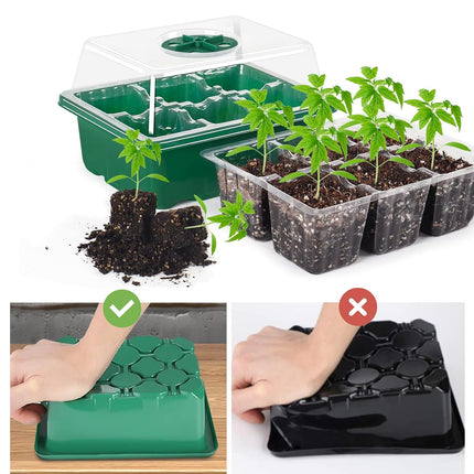 PNOOFR 5 Pack Indoor Greenhouse Propagator, Mini Greenhouse Propagation Set, Lid Indoor Greenhouse Propagation Set, Propagation Tray with Ventilation, for Seedling Plant, Including Tools (Green)