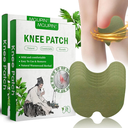 MQUPIN Knee Patch, 56 Pcs Heat Patch, Wormwood Patch for Knee, Back, Neck, Shoulder Inflammation