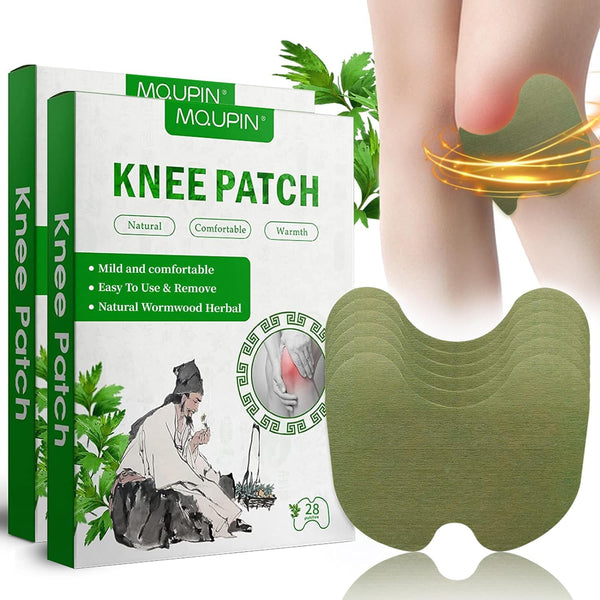 MQUPIN Knee Patch, 56 Pcs Heat Patch, Wormwood Patch for Knee, Back, Neck, Shoulder Inflammation