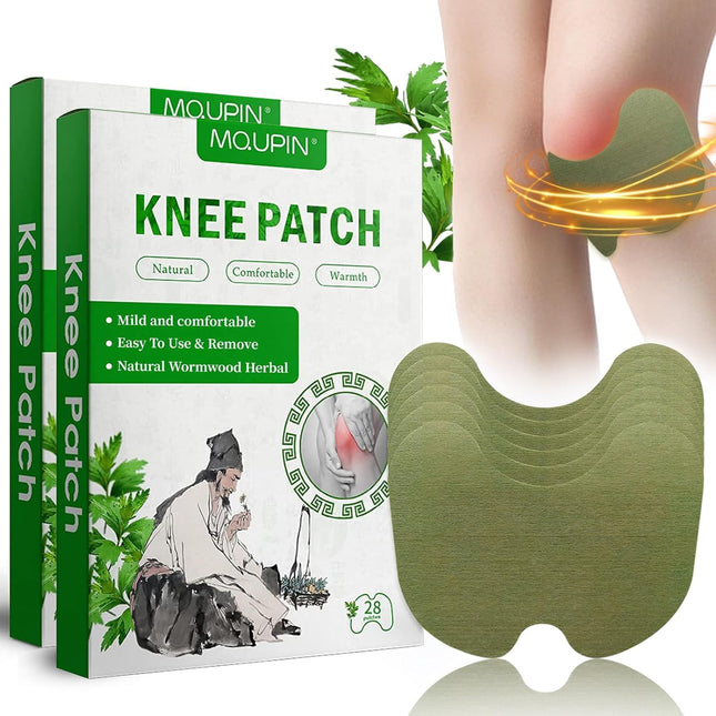 MQUPIN Knee Patch, 56 Pcs Heat Patch, Wormwood Patch for Knee, Back, Neck, Shoulder Inflammation