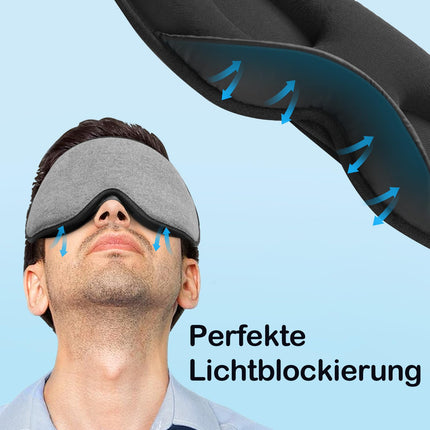 INNELO Sleep Mask for Side Sleepers, Improved 3D Light Blocking, with Hearing Protection, Ultra Soft and Comfortable Eye Mask, Sleep Mask with Velcro Fastener for Women and Men