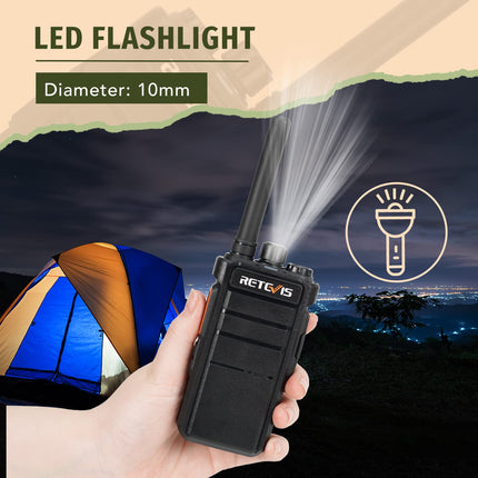 Retevis RB626 Walkie Talkies for Adults, 2000 mAh Rechargeable Two-Way Radio, 16 Channels, USB Charger, VOX, Portable Walkie Talkie for Hunting, Camping (1 Pack)