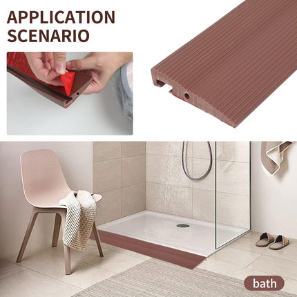 Door threshold ramp, 90 x 7.5 x 1CM / 1.5CM / 2CM wheelchair ramp PVC threshold ramp, door threshold ramps for wheelchairs, walkers or e-scooters (brown, 1CM)
