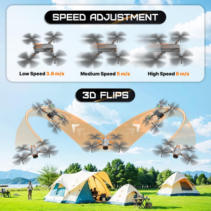 Brushless Motor Drone with Camera, Foldable Drone with LED Lights, 30-Min Long Flight Time, RC Quadcopter for Beginners Adults