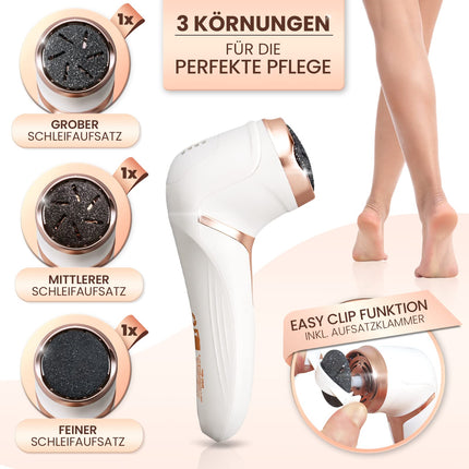 GRUNDIG electric callus remover - quickly remove calluses - foot care set with high-performance battery | IPX7 foot pedicure (callus remover), white