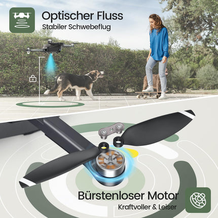 Holy Stone HS175D Foldable GPS Drone with 4K HD Camera, RC Quadcopter with 46 Min. Long Flight Time, Follow-Me, Brushless Motor, Tap-Fly, Point of Interest Altitude Hold, Folding Drone for Beginners and Adults, C0