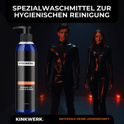 KINKWERK Latex Cleaner 250ml with pump | Special detergent for latex and rubber clothing | Latex detergent care cleaner for rubber, latex, and rubber clothing | Odorless (250 ml)
