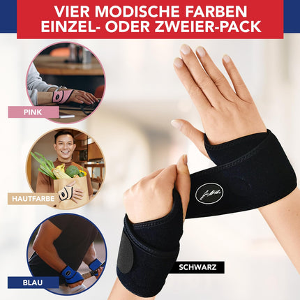 Designed by doctors, lightweight wrist braces, wrist support, tendonitis wrist brace, carpal tunnel splint, right and left hand brace, black, single pack