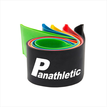 Panathletic Fitness Bands, Set of 5 – 5 Different Strengths, Exercise Instructions, eBook in German, Carrying Bag – 5X Fitness Band, Exercise Band, Resistance Band