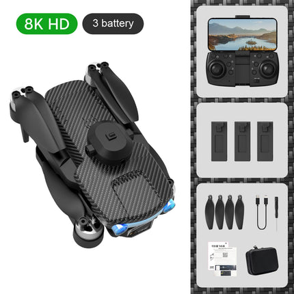 Drone with 8K Camera XT204 Dual 2.4G Brushless Gesture Photography, 6-Axis Gyro, Optical Flow Positioning, 360° Obstacle Detection, Foldable Gift for Adults Children 3 Batteries