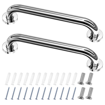 Fousenuk 2 Pack Grab Bars for Seniors, Stainless Steel 30cm Shower Bathtub Handle, Bathtub Handle, Bathtub Bathroom Grab Bar Shower Handles for Wall Mounting Toilet Bathroom Non-Slip, Safety Handle