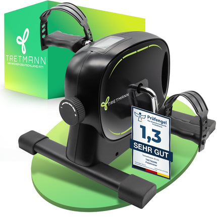 New Tretmann Basic Pedal Trainer Set - extra stable &amp; quiet - including fastening strap - DEKRA tested - leg trainer for seniors exercise bike mini bike black green