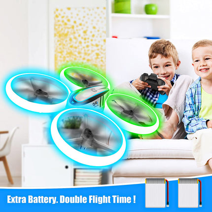 AVIALOGIC Q9s Drone for Kids with Altitude Hold and Headless Mode, RC Quadcopter with Blue &amp; Green Lights and 2 Batteries, Toy Drone for Kids and Beginners