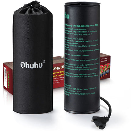 Ohuhu Heat Mat for Seedling Germination 2 Pack, Waterproof Heating Mat Plants Greenhouse Heating Pad Reptile Temperature Heating Pad Hydroponic Garden Seed Starter, 25 x 52 cm