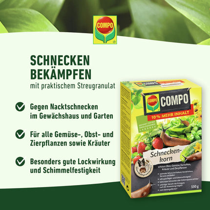 COMPO Slug Pellets - 1.1 kg - rainproof granules for slug control, suitable for organic farming