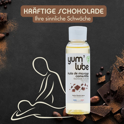 Yum'Lube | Sex &amp; erotic massage oil for massage &amp; intimate | Body oil with chocolate | Massage oil intimate suitable as sex oil | Massage oil for intimate areas &amp; massage oil sex intimate area