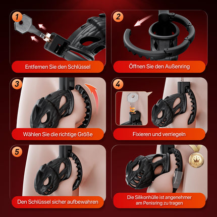 PRONFANS Penis Cage Sex Toys Chastity Cage Men 8 Sizes in 1, Chastity Cage Men's Sex Toys for Couples Men Sex Toys Invisible Lock, Sex Toyset for Man Chastity Belt Black
