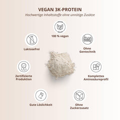 Nutri + Vegan Protein Powder Neutral without sweeteners + sugar with 85% protein - Vegan Protein Powder 1 kg unsweetened - Natural Protein Powder