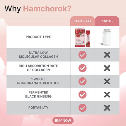 HAMCHOROK Rg+ Pomegranate Collagen Jelly (20 g x 14 pieces) / Anti-aging Korean Beauty / 360DA Marine Collagen + Vitamin C&amp;E Ginseng Concentrate for immune system support, skin (14)