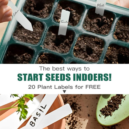 BITOYO Indoor Greenhouse Propagator, 10 Pack 120 Cell Mini Greenhouse Propagation Kit with Raised Lid and Ventilation, Seedling Starter Trays with Plant Labels, for Seedling Plant, Green