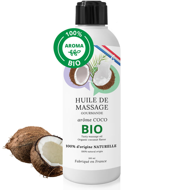 Massage oil for sex - Edible coconut oil. Lubricant for the intimate area. Couple adult fun, relaxing, aphrodisiac, oral toy. Valentine's Day, organic, 100% natural.