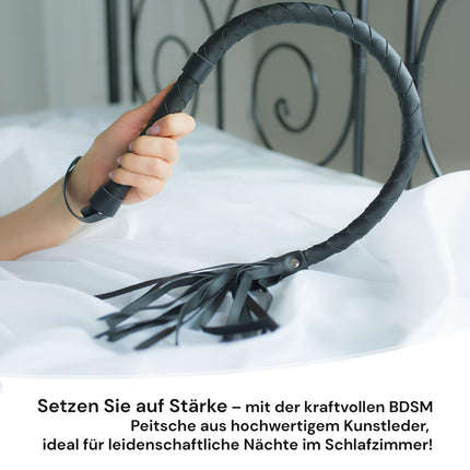 Exotic Whip Whip for Slaves 85cm Faux Leather Sex Whip for Women BDSM Whip Flogger for Sex Sadomaso Sex Toy for Couples Durable ABS Handle Whips Erotic Play FOPS B21-6