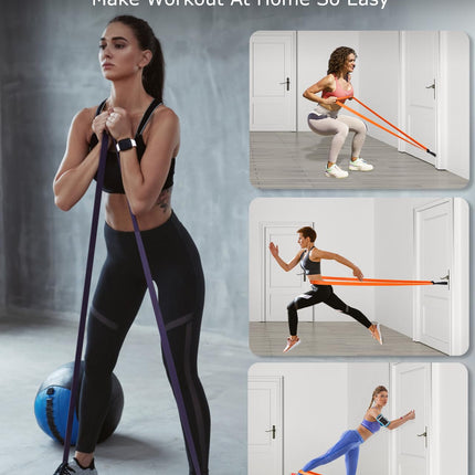 Zacro Resistance Bands, Fitness Bands Resistance Bands Set with Door Anchor, for Yoga, Pilates, Training, Physiotherapy, Pull-Up Aid, Strength Training for Men and Women