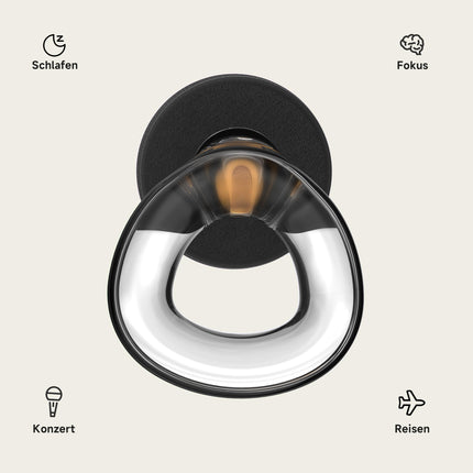 syndesmos earplugs, hearing protection for concerts and festivals, silicone earplugs for musicians, live events, sports, DJs, work, SNR 24 dB noise reduction Hi-Fi earplugs