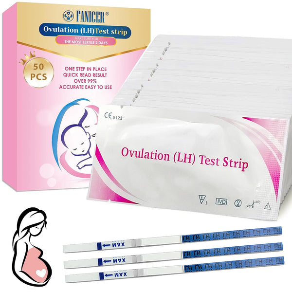 50 ovulation tests, optimal sensitivity ovulation tests, ovulation test 25 miu/ml, ovulation tests for ovulation, fertility test for women, easy to use