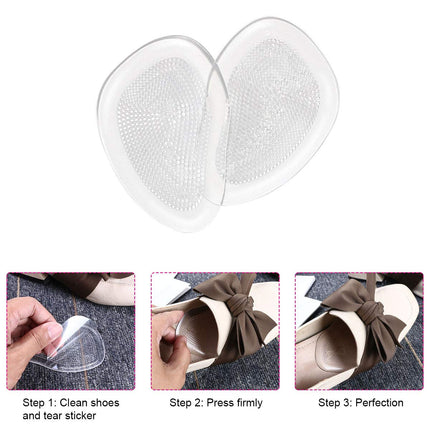 URAQT Foot Cushion Pads, 3 Pairs Silicone Pads Forefoot Gel Cushion Forefoot Shoe Insoles Anti-slip for Gel Cushion Forefoot Heel Protection High Heels Shoe Pads, Insoles Forefoot, Ball Cushion