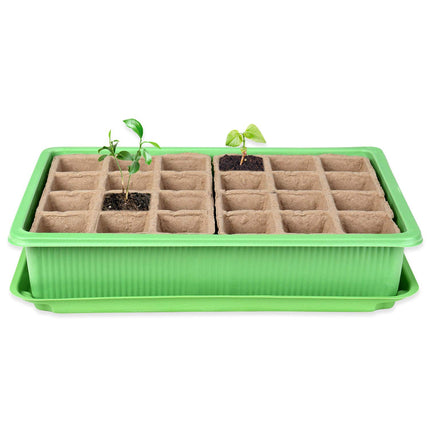 Schramm® 6 piece cultivation set greenhouse cultivation tray pots indoor greenhouse 27 x 19 x 11 cm for 144 cultivation pots cultivation set mini greenhouse