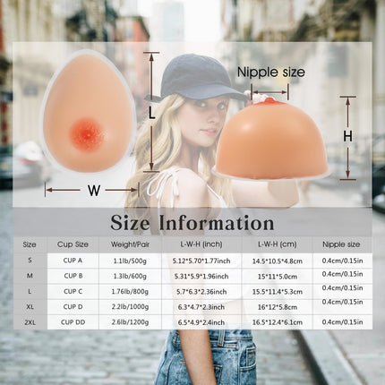Windsleeping D Cup Size Self-Adhesive Silicone Breast Prosthesis for Mastectomy Prosthesis