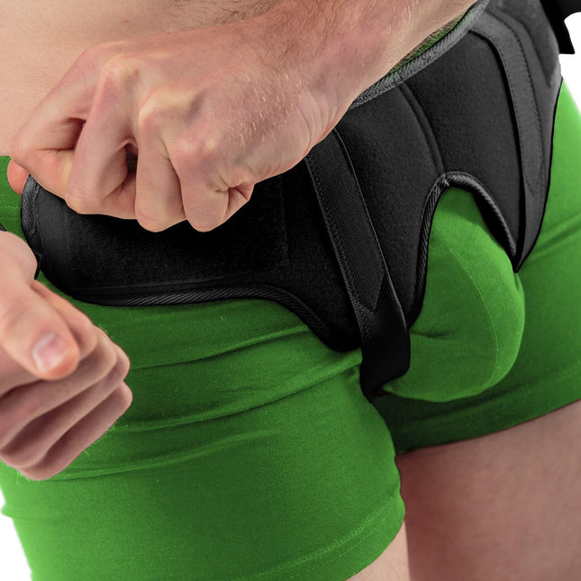 aHeal Inguinal Hernia Men's Medical Support Belt - Inguinal Hernia Belt for Men, Soft Elastic Hernia Band, Pain Relief Inguinal Hernia Belt &amp; Hernia Belt - Size 3 Black