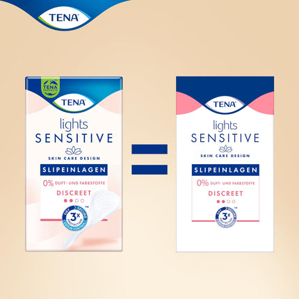 Tena Lights Sensitive Discreet, monthly pack (5 packs of 28 pads each), 140 pads