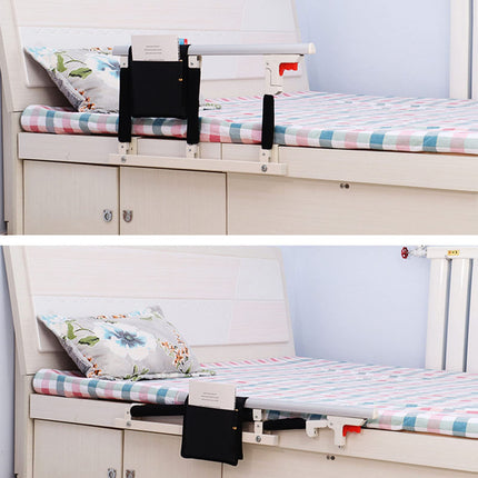 Swociro Foldable Bed Rail Safety Side Guard for Elderly, Adult Assist Handle Protective Railing Handicap Bed Railing Hospital, With Storage Bag (White, 70 * 40cm)
