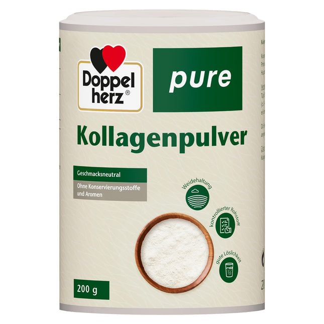 Doppelherz pure collagen powder - tasteless - easily soluble - no preservatives or flavorings - controlled raw material from pasture-fed farming - 200 g