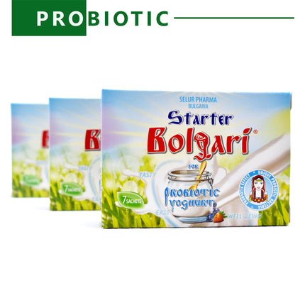 Bolgari probiotic yogurt ferment. Yogurt powder for homemade yogurt. Yogurt cultures Lactobacillus bulgaricus &amp; Lactobacillus rhamnosus. 7 sachets of natural yogurt. Starter culture for yogurt makers (1)
