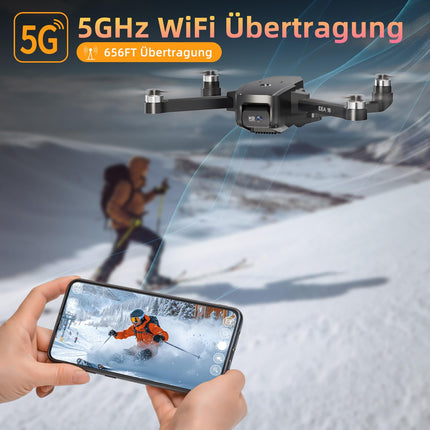 Drone with 4K camera, 5G WiFi transmission, maximum 40 km/h flight speed, level 4 wind resistance, brushless motor, drone for adults, foldable quadcopter