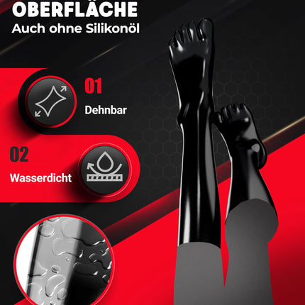 Rubberfashion Latex Toe Socks Long - Latex Toe Socks Calf-Length - Latex Stockings for Women and Men Black 0.4mm M/Shoe Size: 41.5-43.5