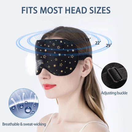 townssilk 100% Silk Sleep Mask with Adjustable Straps, Comfortable and Super Soft Eye Mask Ultimate Sleep Aid, Blindfold Golden Star
