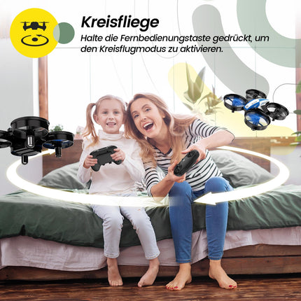 Holy Stone HS210 Mini Drone for Kids, RC Quadcopter Nano Drone with 3 Batteries, 21 Min. Long Flight Time, Auto Altitude Hold, 360° Rolling, Headless Mode, One Key Start, Indoor Gift for Beginners, Blue, C0