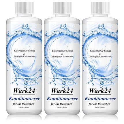 Wark24 Waterbed Conditioner 250ml - Extra strong protection - 20% active ingredient content - Biodegradable - effectively combats bacteria, fungi, yeasts, and algae (3-pack)